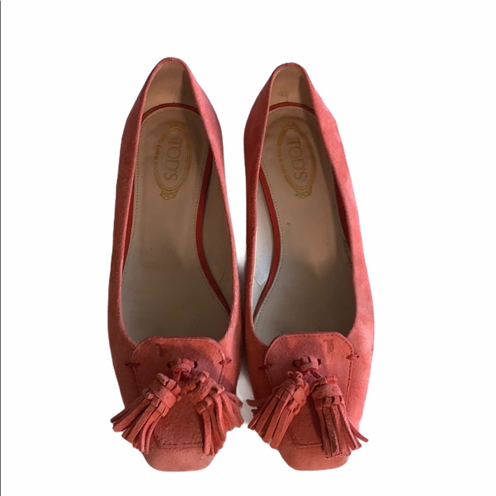 Tod’s suede orange moccasins in size 5